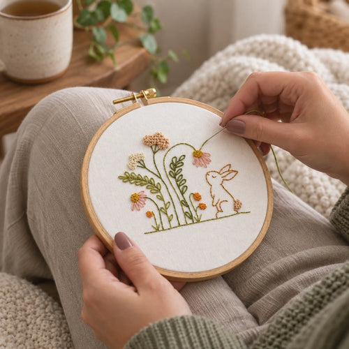 Emberly Bunny Meadow Embroidery Kit