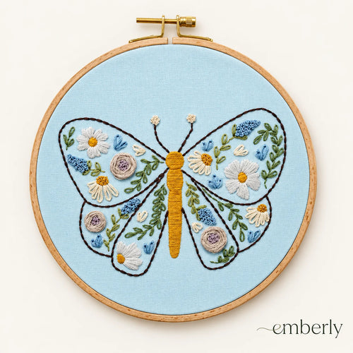Emberly Butterfly Bloom Embroidery Kit