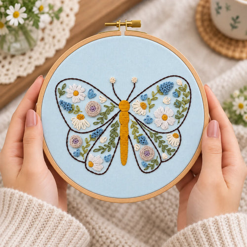 Emberly Butterfly Bloom Embroidery Kit