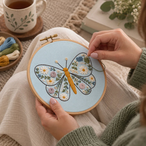 Emberly Butterfly Bloom Embroidery Kit