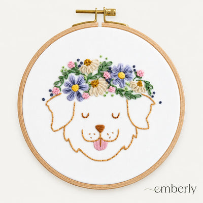 Emberly Daisy Dog Embroidery Kit