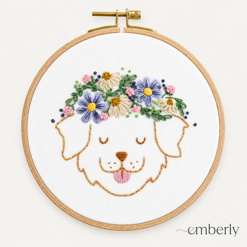 Emberly Daisy Dog Embroidery Kit