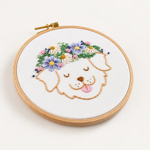 Emberly Daisy Dog Embroidery Kit