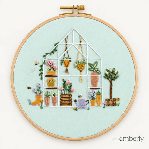 Emberly Glasshouse Garden Embroidery Kit