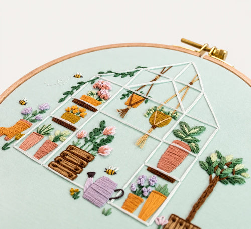 Emberly Glasshouse Garden Embroidery Kit