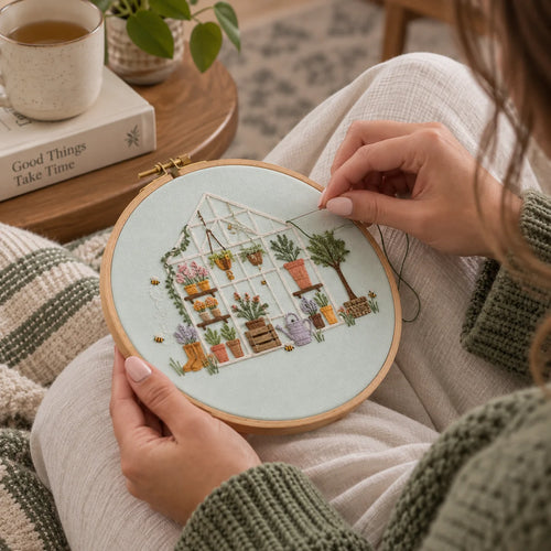 Emberly Glasshouse Garden Embroidery Kit