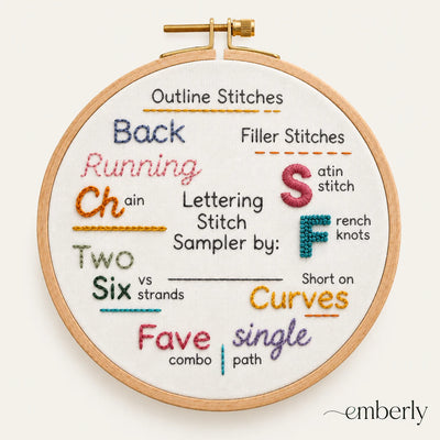 Emberly Lettering Stitch Sampler Kit