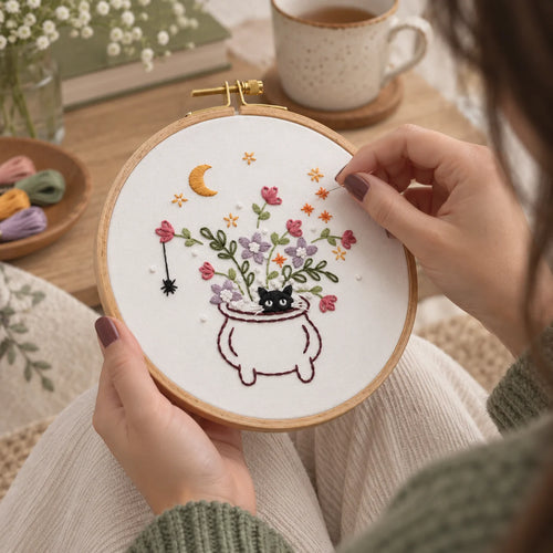 Emberly Mystic Cat Embroidery Kit