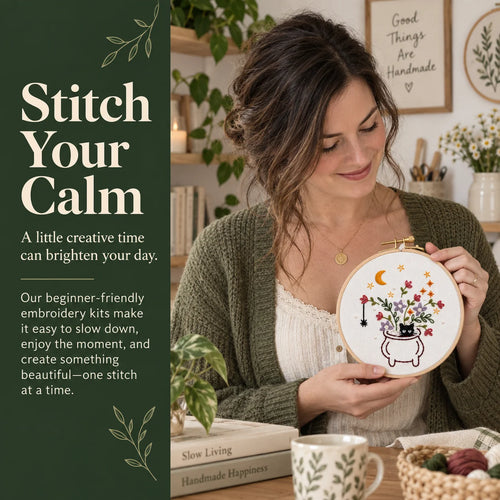 Emberly Mystic Cat Embroidery Kit