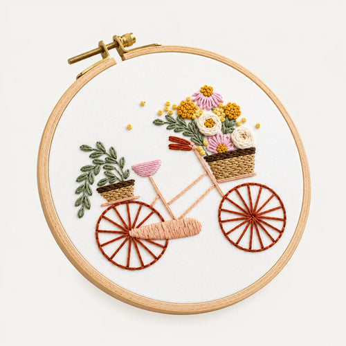 Emberly Spring Bicycle Embroidery Kit