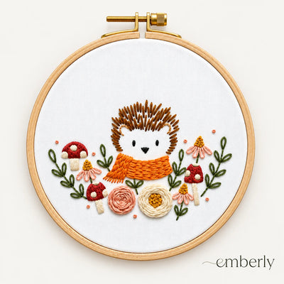 Emberly Woodland Hedgehog Embroidery Kit