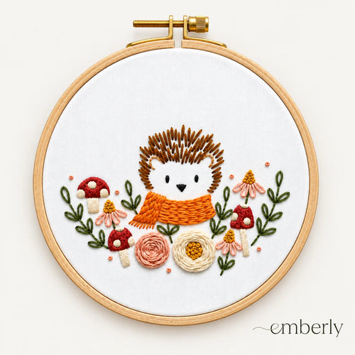 Emberly Woodland Hedgehog Embroidery Kit