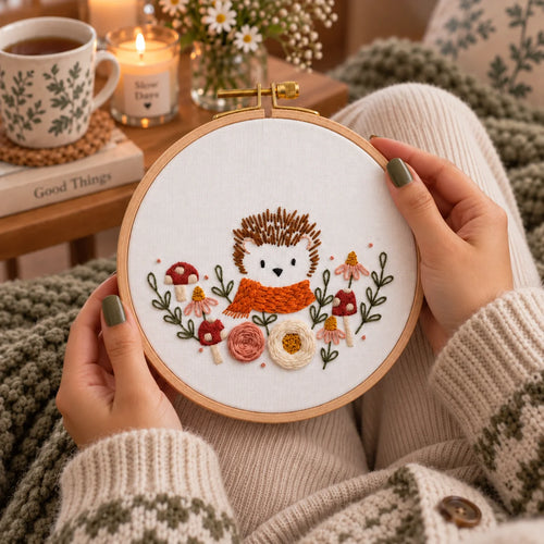 Emberly Woodland Hedgehog Embroidery Kit