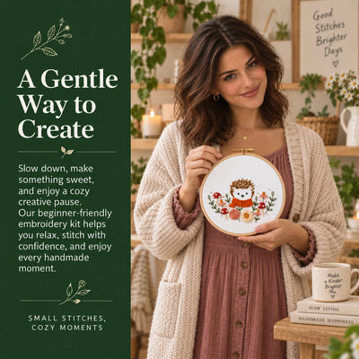 Emberly Woodland Hedgehog Embroidery Kit