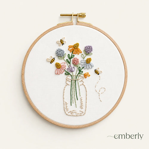 Emberly Bee Bloom Embroidery Kit