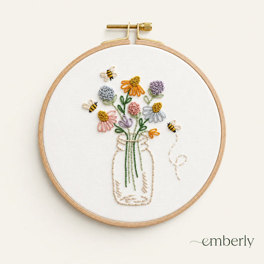 Emberly Bee Bloom Embroidery Kit