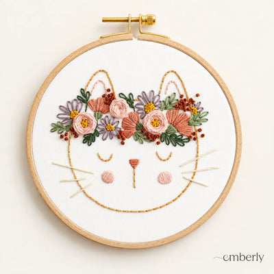 Emberly Flora Cat Embroidery Kit