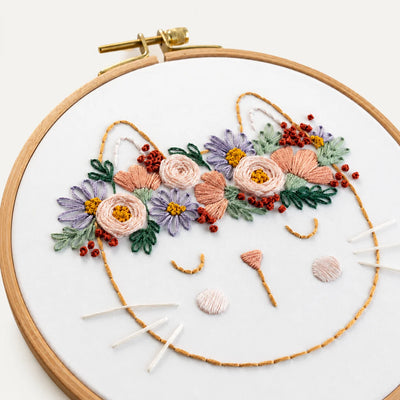 Emberly Flora Cat Embroidery Kit