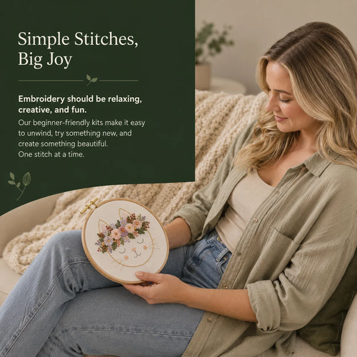 Emberly Flora Cat Embroidery Kit