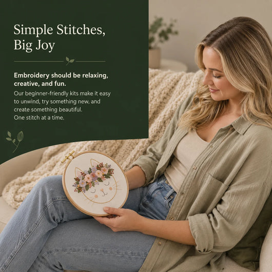 Emberly Flora Cat Embroidery Kit