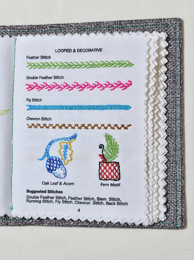 Stitch book page 4 — looped and decorative stitches